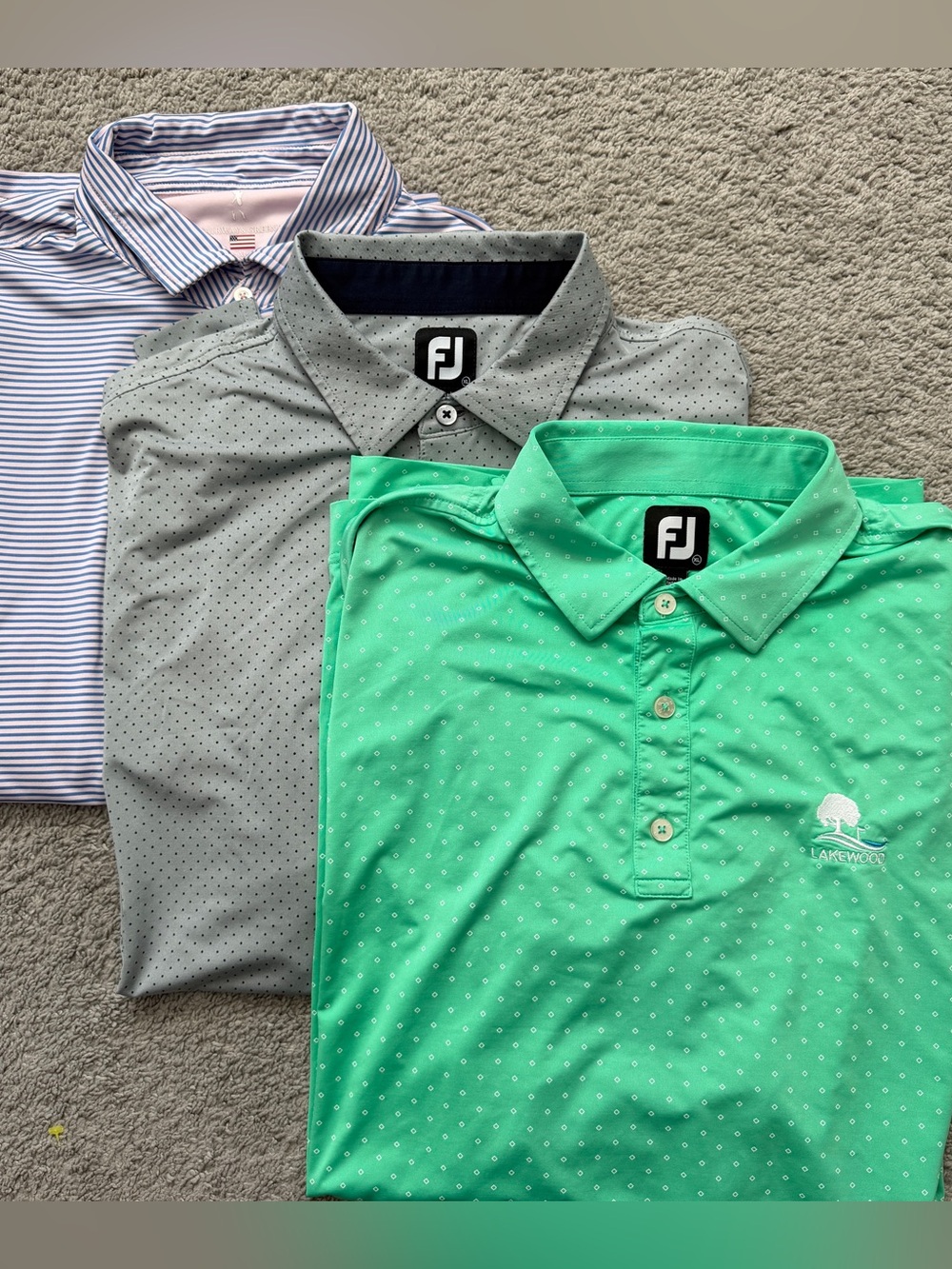 Lot 3 Men’s XL Golf Polos: FootJoy ProDry & Fairway & Greene - Country Club Logo